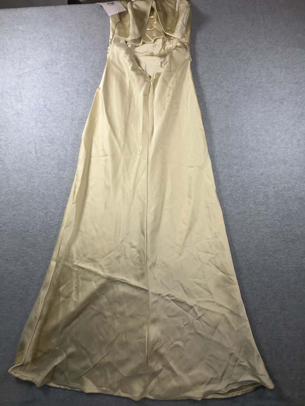 Halfisland Women's Sleeveless Cowl Neck Satin Maxi Dress in Pale Yellow - Picture 6 of 8